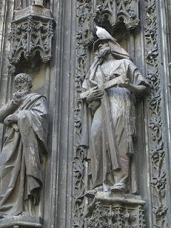 cathedral statue with pidge.JPG